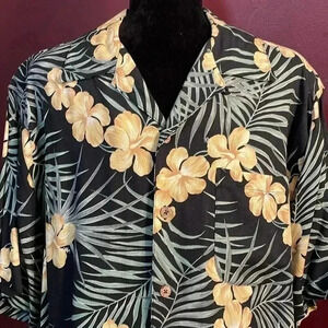 Havana Jack’s Cafe Men’s Large Hawaiian Tropical Short Sleeve Button Front Shirt